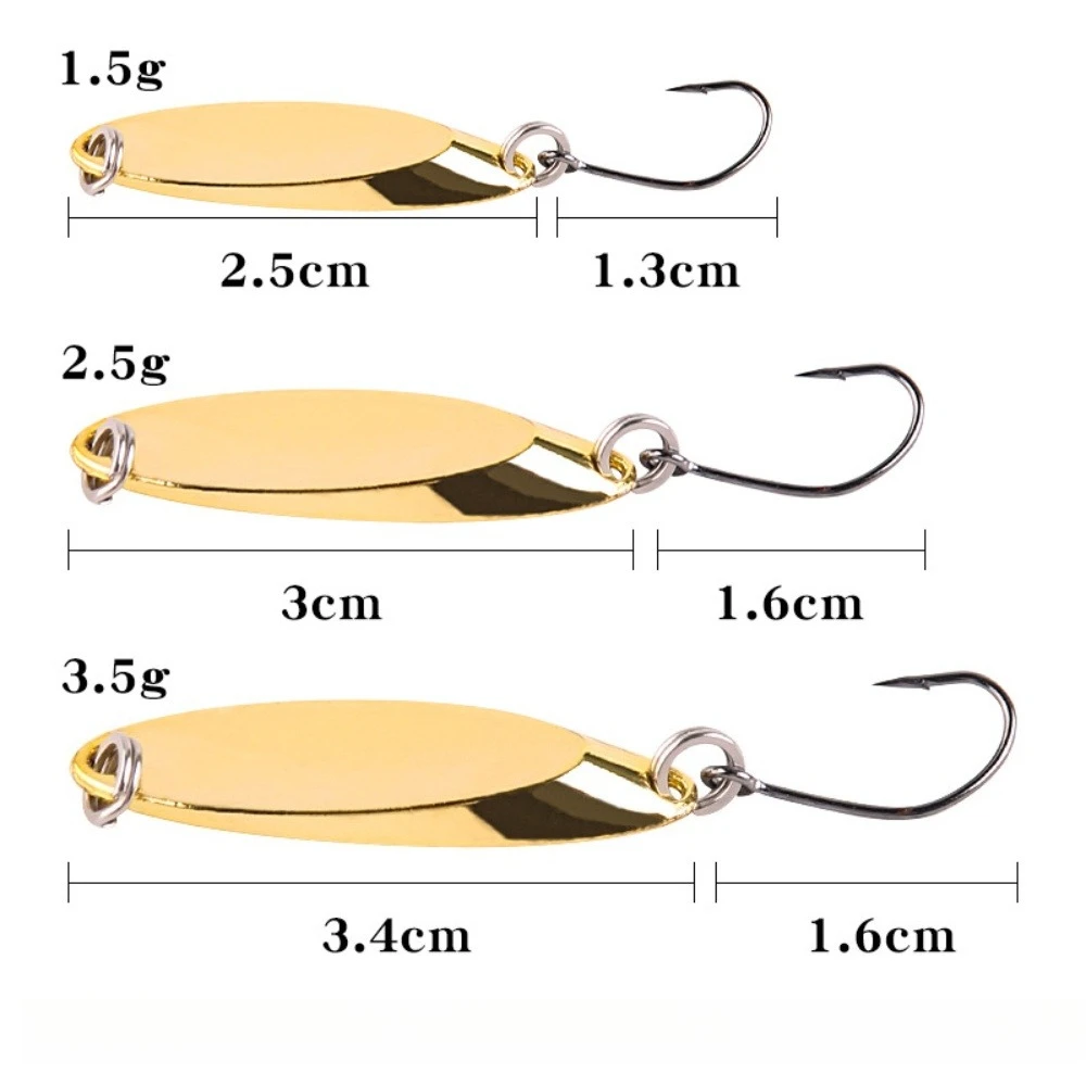 

3/5Pcs 2.5g-3.5g Metal Spoon Fishing Lure - Silver Gold Hard Bait for Bass with Wobblers Action Artificial Tackle