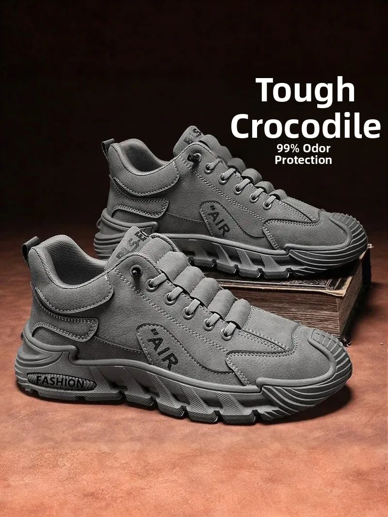 أحذية رجالية كبيرة الحجم من الجلد الكامل مضادة للانزلاق ومقاومة للتآكل سهلة الارتداء للرياضة والاستخدام اليومي خفيفة الوزن وع...