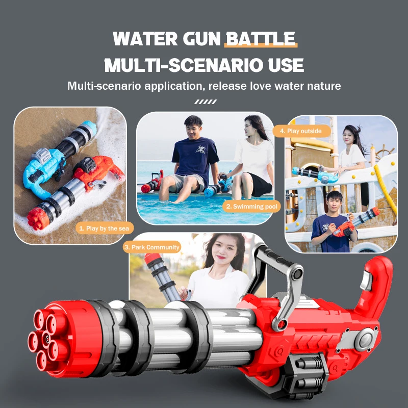 Pistola de agua eléctrica de alta presión para niños, fuerte y continua juguete automática de pulverización, pistolas de agua grandes para playa y exteriores, regalos para verano