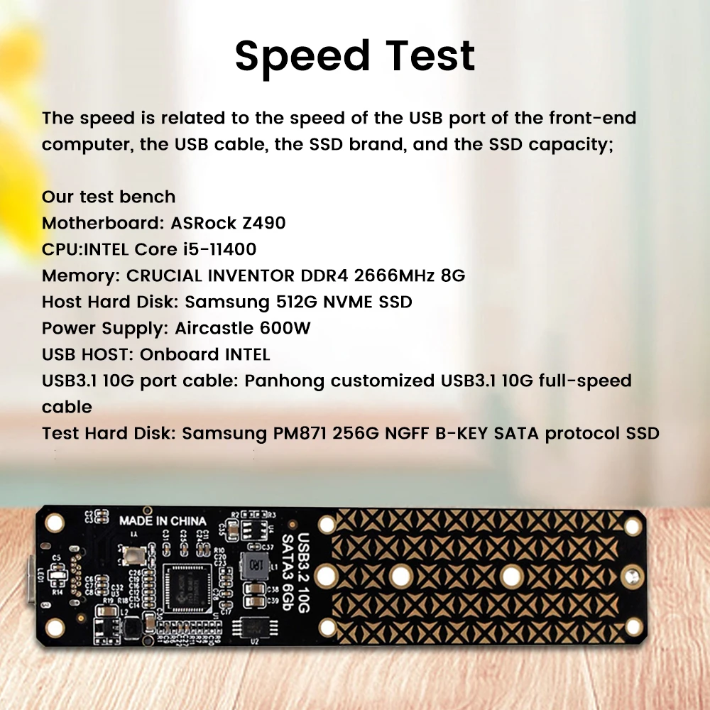 Адаптер M.2 USB 3.1, конвертер жесткого диска M.2BKey Type-C, 10 Гбит/с, твердотельный диск M.2 NGFF SATA для твердотельного накопителя 2230/2242/2260/2280