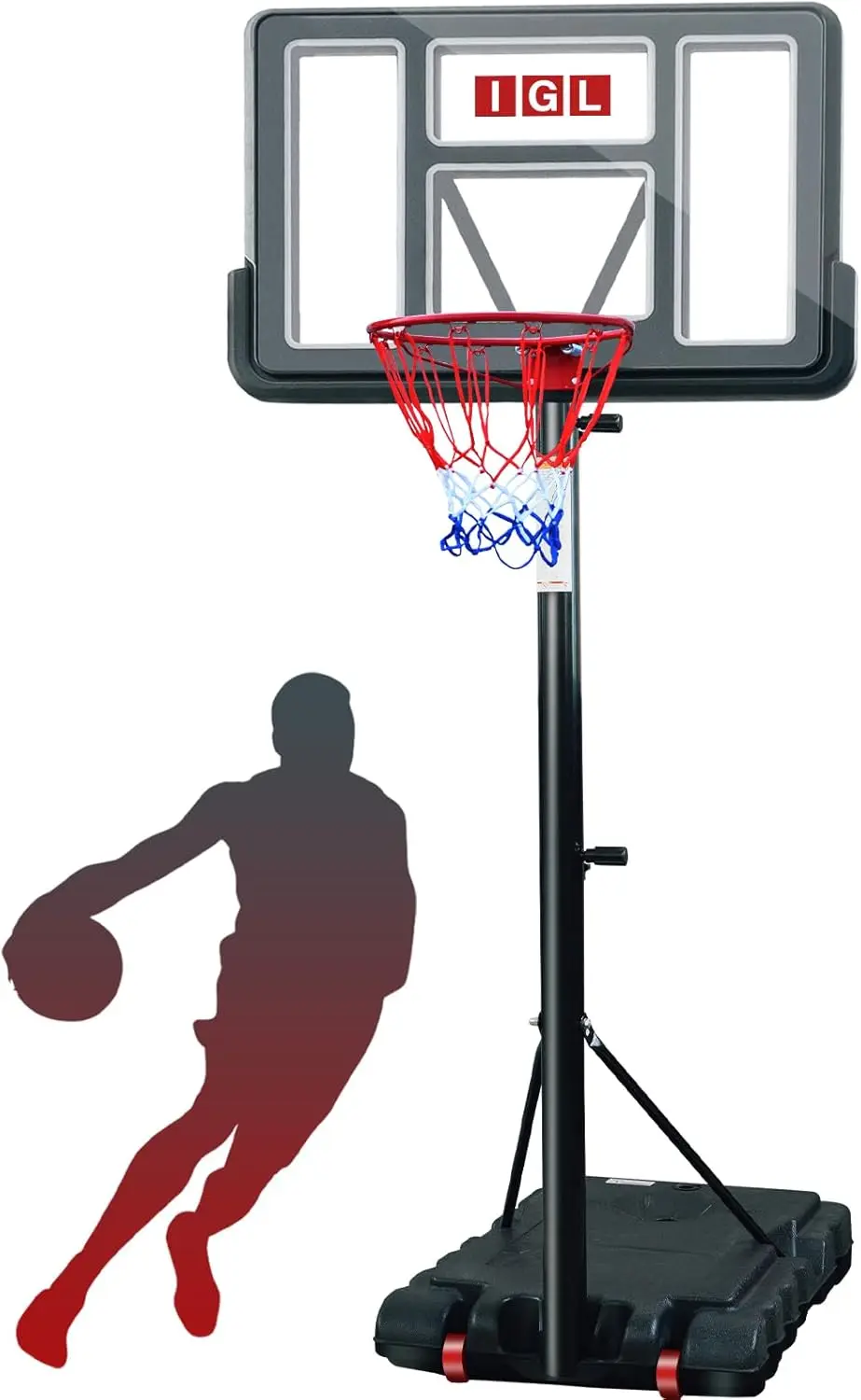 Canasta de Baloncesto para Exteriores con Tablero de PC, Ajustable de 5.6 a 10 Pies, para Niños, Jóvenes y Adultos en el Patio Trasero o Entrada de Vehículos
