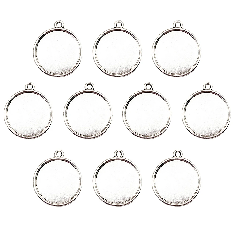 

10pcs Retro Bottom Sticker Vintage Alloy Pendant Necklace Diy Accessory Decorative Chain Keychain Jewelry Plate Wedding Gift