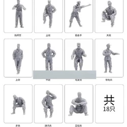 Miniature model 1/72 germman tank force soldiers 18pcs/set