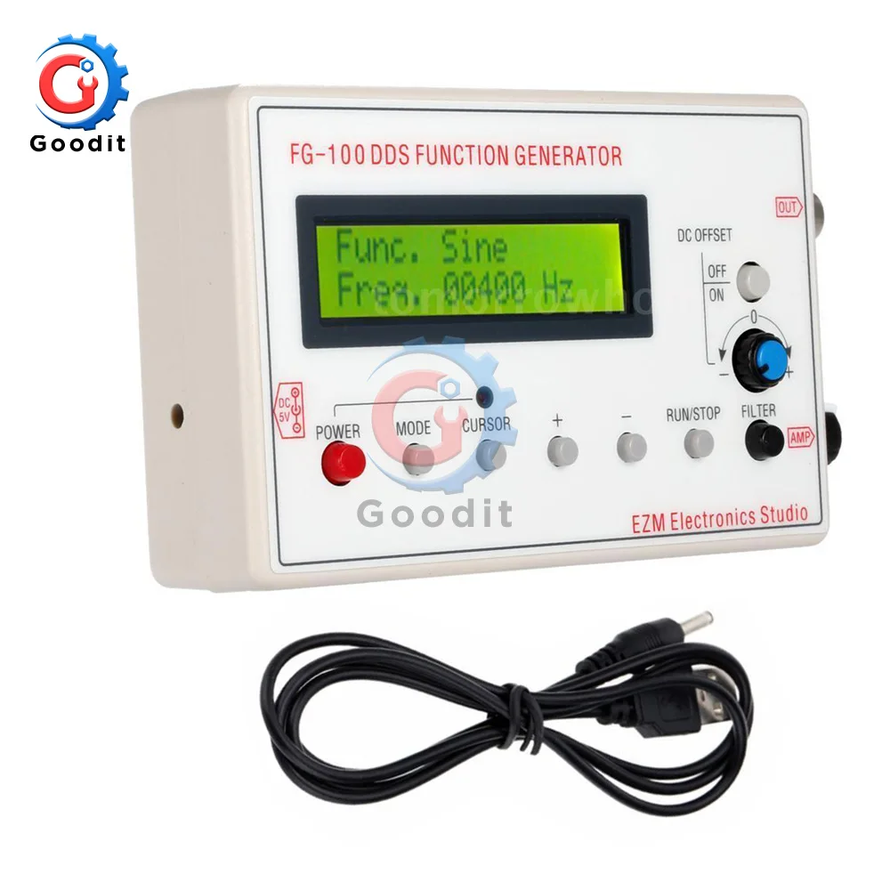 DDS 1HZ-500KHZ Functional Signal Generator Sine Triangle Square Frequency Sawtooth Wave Waveform 3.0-4.9 Inches audio generator