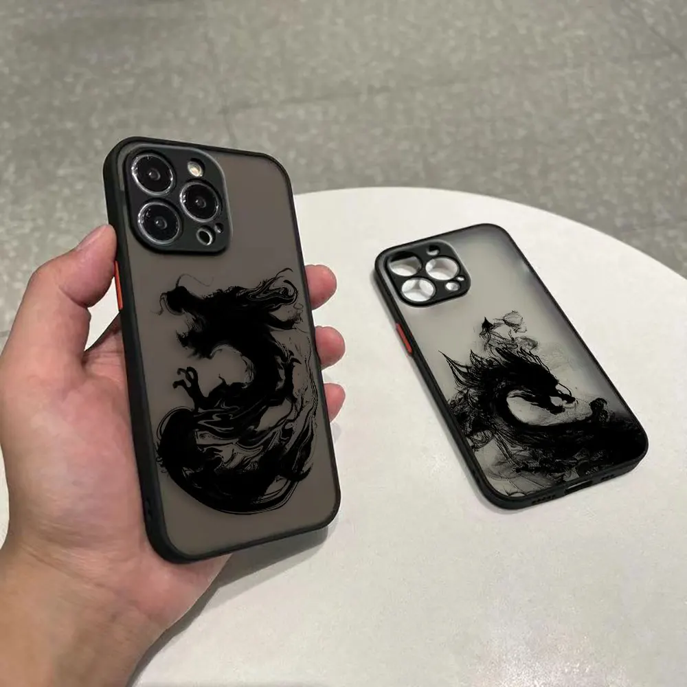 

Art Dragon Pattern Ink Brush Matte Case For OPPO A98 A94 A93 A92 A91 A78 A76 A74 A73 A58 A57 A55 A54 A53 A38 A17 A16 A15 A9 Case