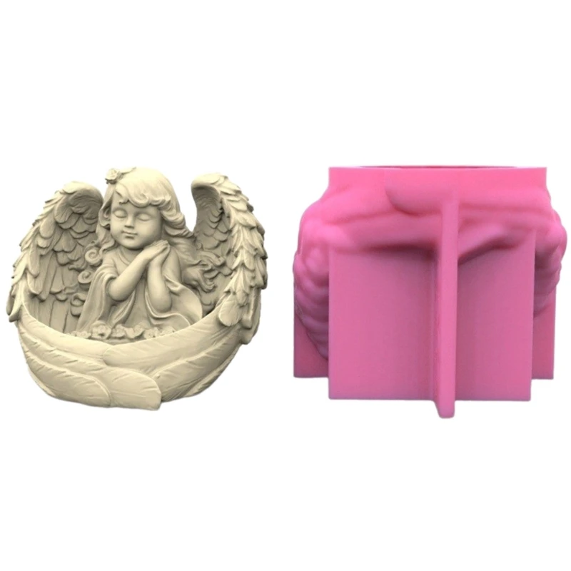 

Silicone Crafts Moulds Hand-Making Holder Molds Angel Girl Shaped Stand Mould Silicone Material for Crafts