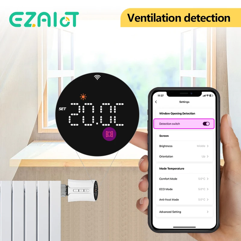 Smart WiFi TRV Thermostatic Radiator Valve Tuya Thermostat Heating Actuator Temperature Controller Support Alexa Google Home