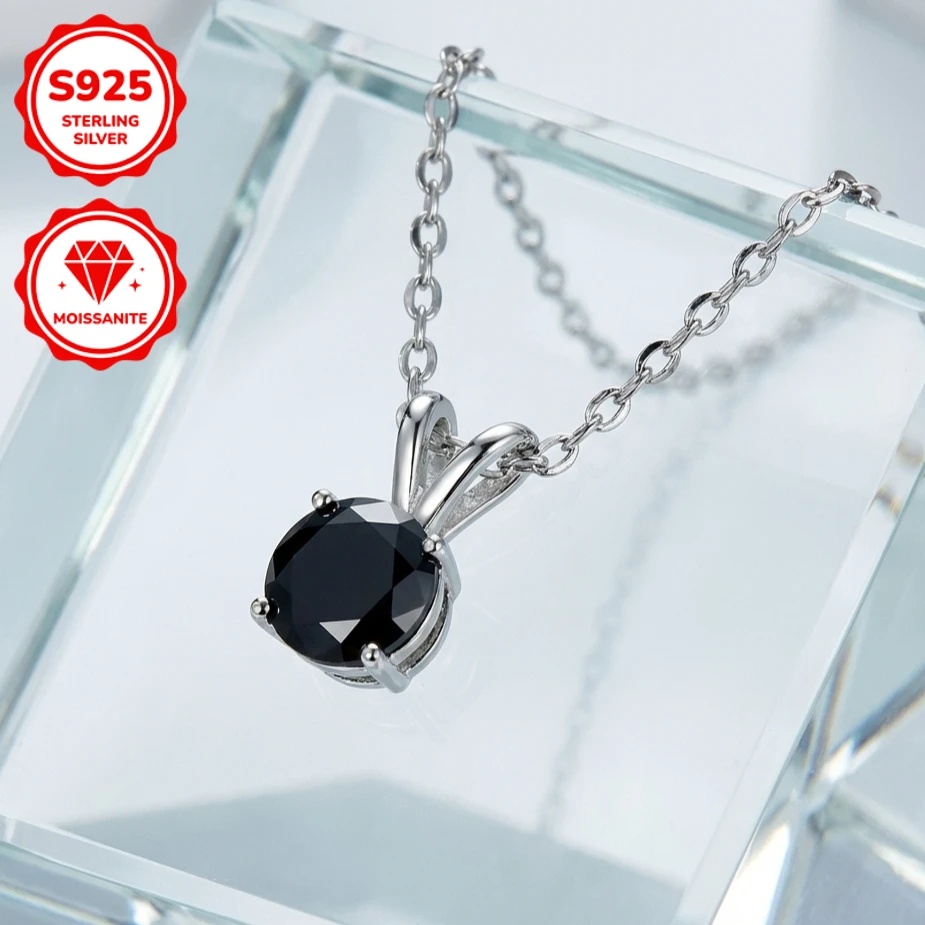 

1PC 1/2/3/5CARAT BA 925 Sterling Silver Moissanite Rabbit Necklace, Suitable As A Graduation Gift or Birthday Present.