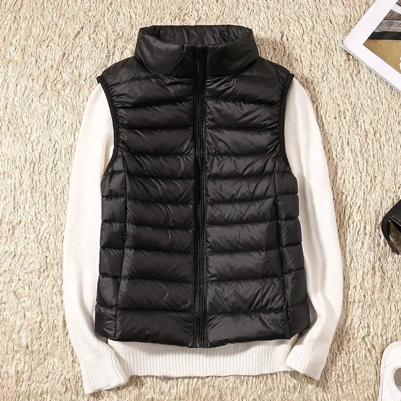New Women Sleeveless Women's Ultra Light Down Vests Slim Jacket Girl Gilet Plus Lightweight Windproof Warm Waistcoat Portable