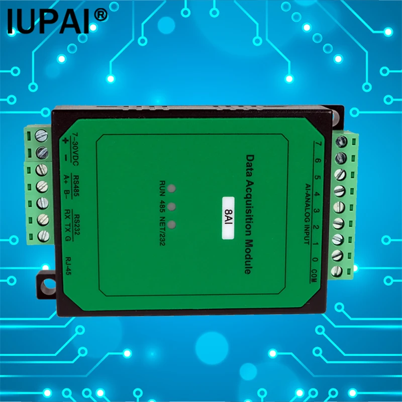 8AI 8-channel Analog Input Acquisition 0-20mA,4-20mA,0-10V Compatible To RS485 Communication AD Conversion Module Controller