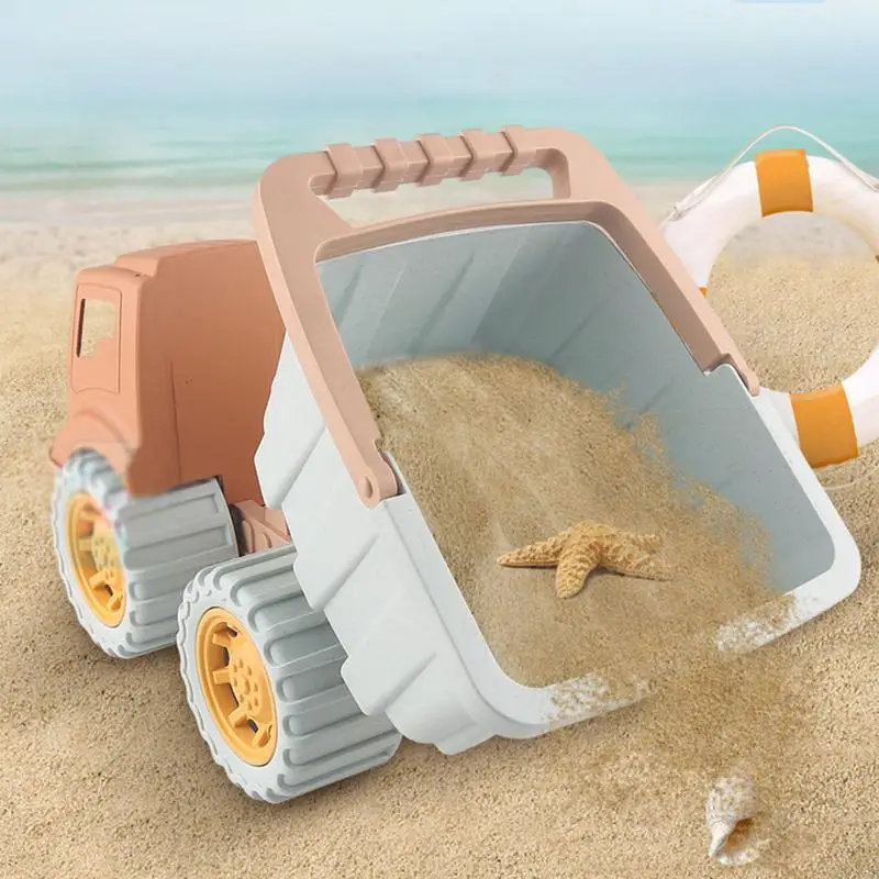 Juguete de playa de excavadora grande para niños, herramienta de Castillo de arena, herramientas de escultura de arena, Cubo de juguete, pala, piscina de arena, actividad de playa