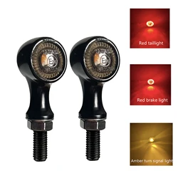 High Quality Aluminum E marked 8mm Motorcycle Turn Signal Lights 3 in 1LED Indicators Warning Rear Direction Winker Lamp