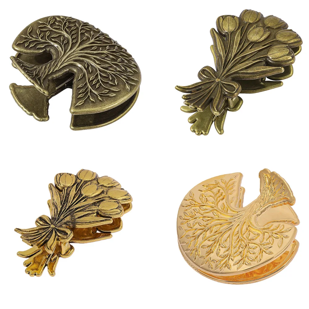 Vintage Simulated Ancient Bronze Color Tree of Life and Tulip Bookmark Clip, Diary Clip, Page Holder Clip, Alloy Metal Bookmark,