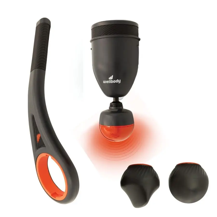 

Wingspan Heated Percussive Massage Gun Extended Handle for Back amp Shoulders HeatBall Tech, WhisperDrive Brushless Motor, Twist