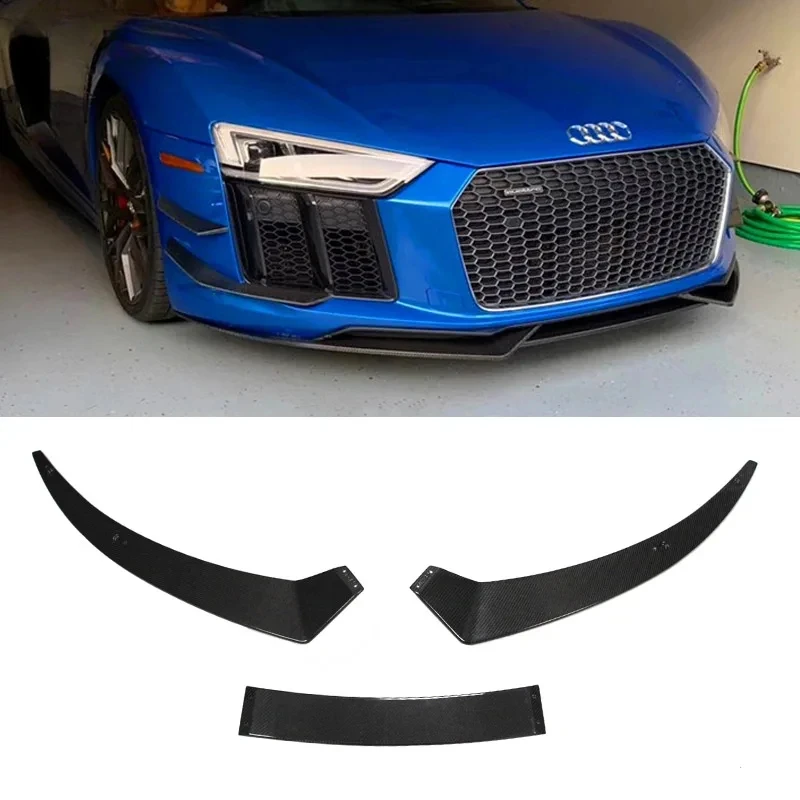 

Front Bumper Lip Fit For Audi R8 2016-2019 Spoiler Splitter Carbon Fiber