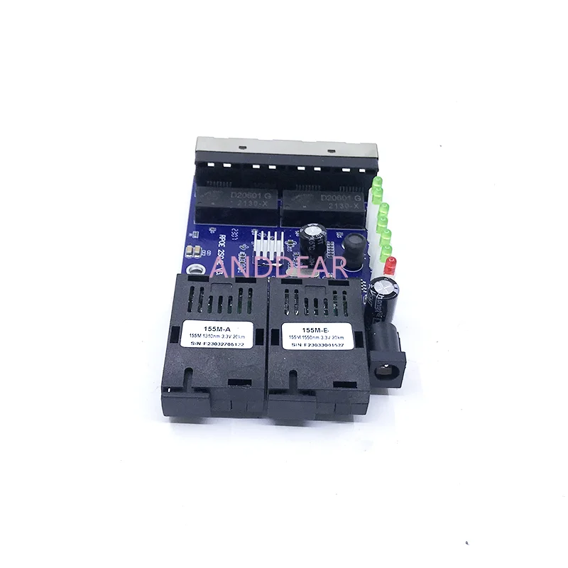 Przejściówka Ethernet do Fiber 4 RJ45 2 SC optyczny Media konwerter jednomodowy Port światłowodowy PCB 10/100M/1000M