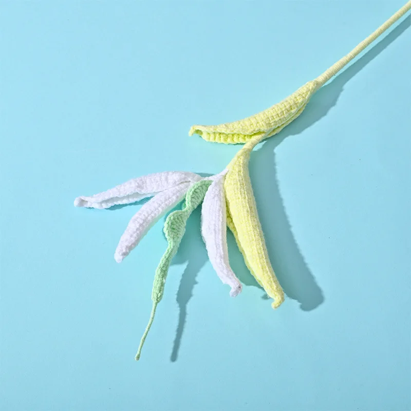 Gehäkelter Paradiesvogelblütenzweig, kreativer gestrickter künstlicher Blumenstrauß, handgefertigte gewebte Blumen, Raumdekoration – Detail 3