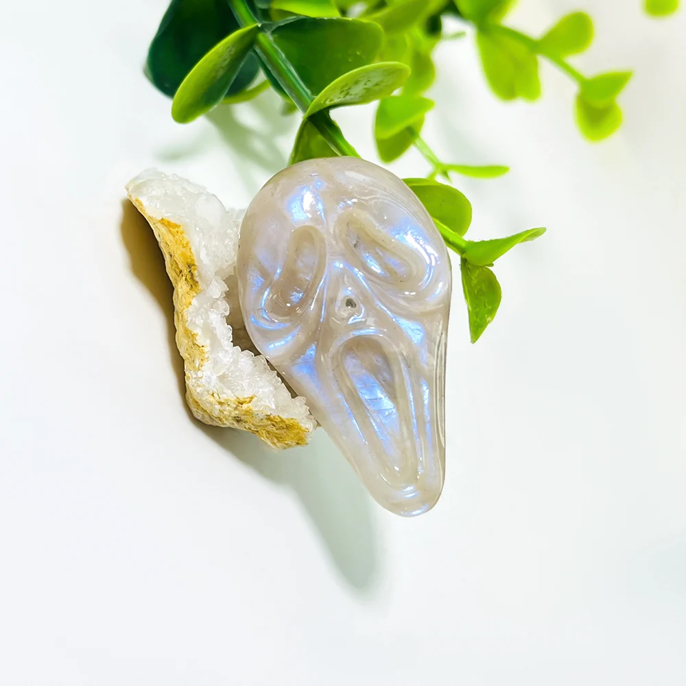 قطعة واحدة من قناع وجه شبح كريستال مونستون عالي الجودة - مثالي لديكور المنزل وهدايا العطلات، #1