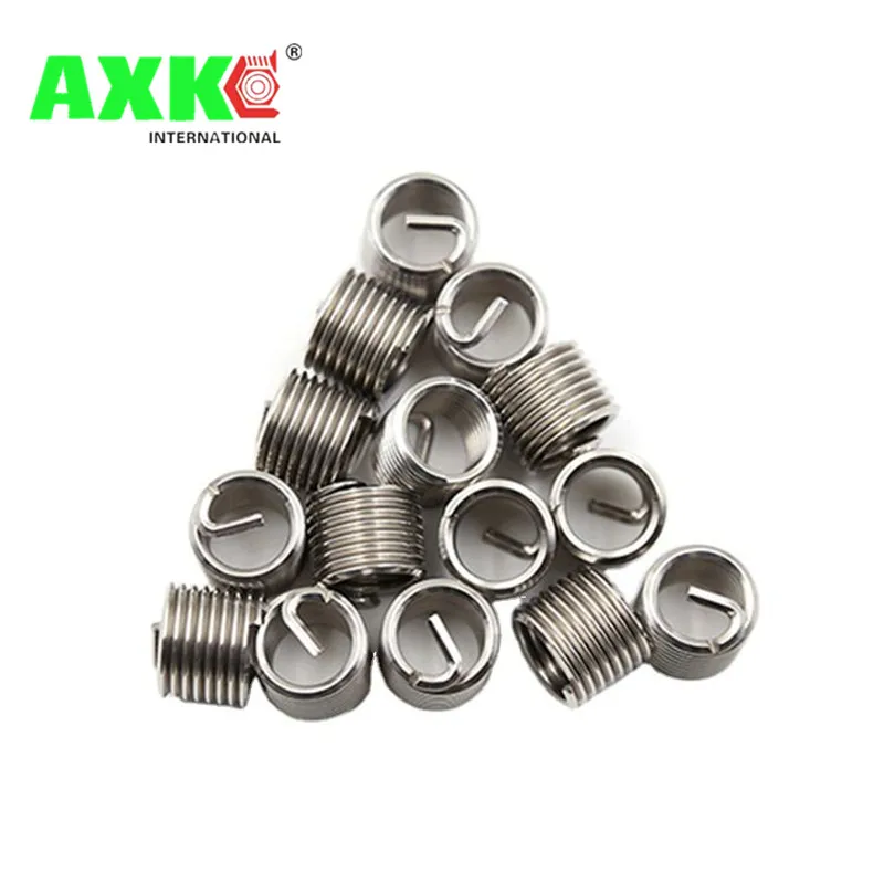 Axk 100pcs M3*0.5*3d Wire Thread Insert , M3 Screw Bushing Stainless Steel Sleeve Repair