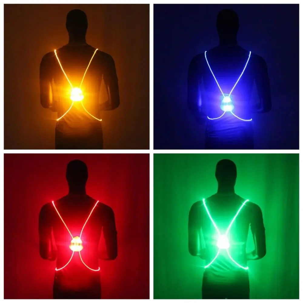 Rechargeable Cycling Vest Light Safety Lamp Reflection Night Running Light Warning Lights Cloth Outdoor Exercise Light Cycling