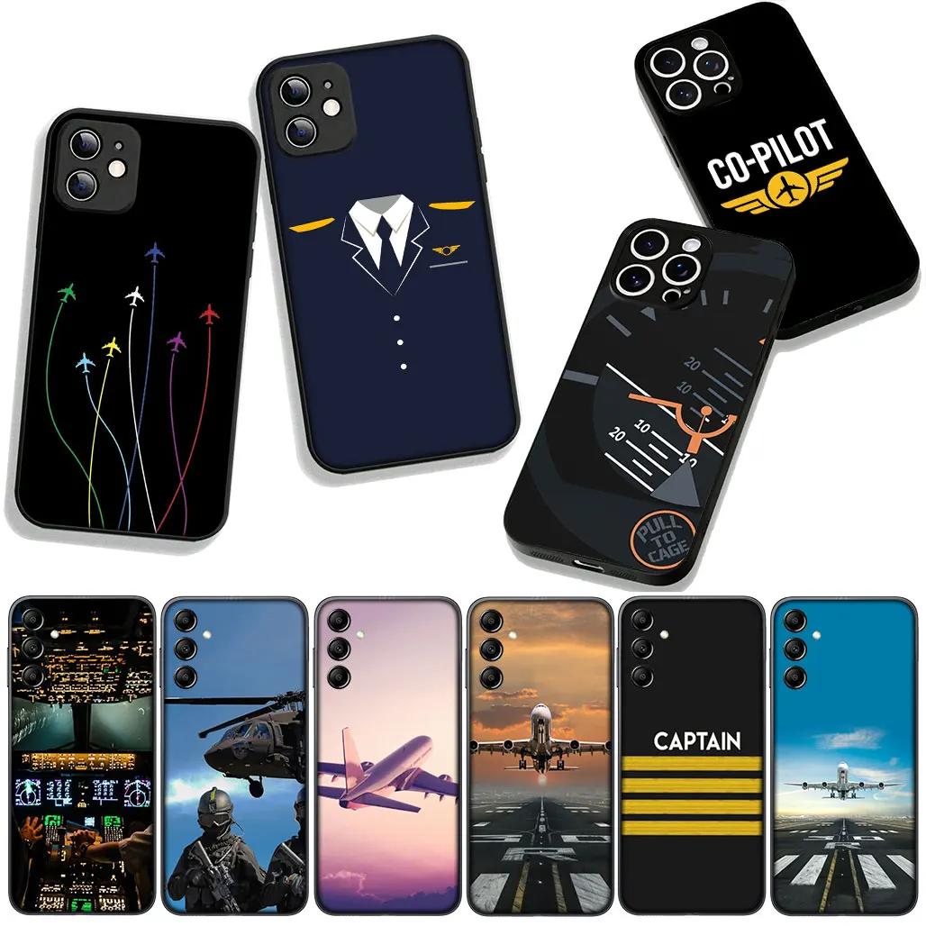 Чехол с эполетами для пилота самолета для Samsung Galaxy A36 A17 A26 A07 A35 A54 S8 S9 S20 S21 FE S10 Plus A53 A13 A33 A34