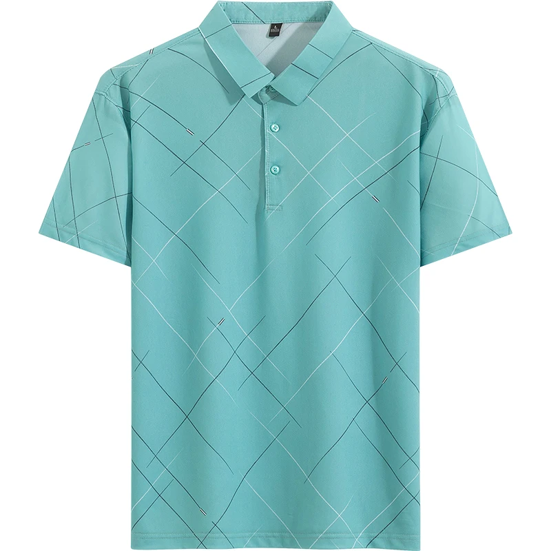 POLO minimalista de seda de hielo para hombre, camiseta de manga corta con botones versátiles, informal, holgada, Color sólido, novedad de verano