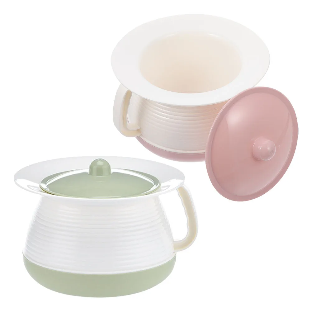 2 szt. Grube, wytrzymałe plastikowe nocniki do wypróżniania się, przenośne, kompaktowe wiaderka do użytku domowego dla dorosłych, solidne, na noc.