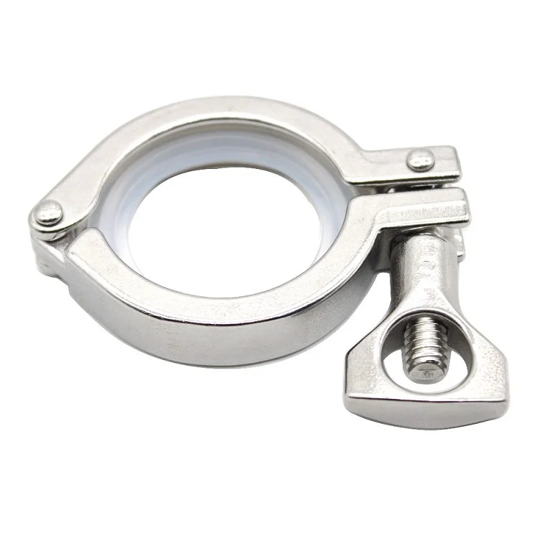 Heavy Duty  Clamp SS304 Sanitary Clamp Stainless Steel single Pin Clamp with Silicon gaskeTri Clover Fittings for home Brewing