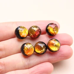 10pcs 8 10mm 12mm 14mm Lampwork Glass Beads Luminous Lampwork Beads Orange Color  for jewelry  Bracelet Earring NecklaceMaking