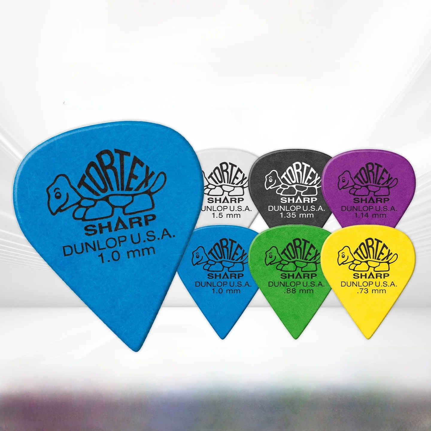 Palhetas de Guitarra Dunlop Tortex SHARP, Pacote com Seis, Palhetas Antiderrapantes para Guitarra Acústica Folk, Acessórios p...