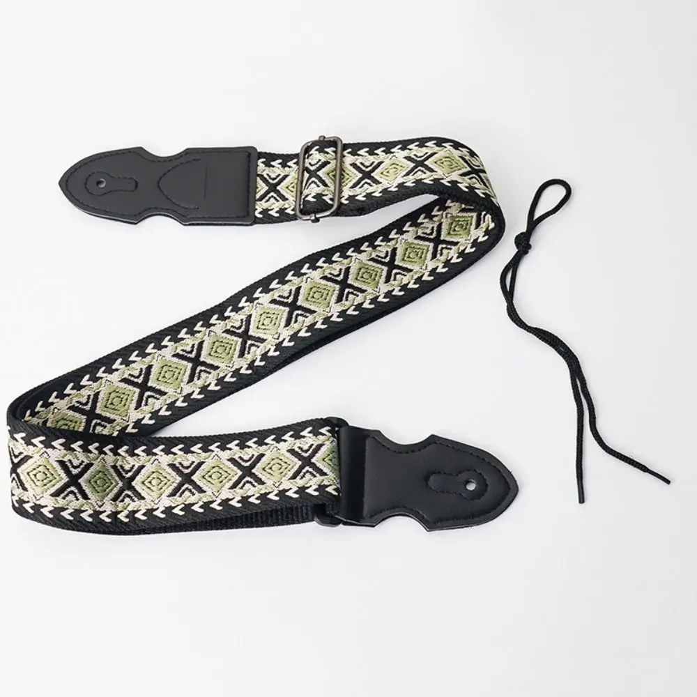 

Vintage Guitar Strap Adjustable Polyester Electric Guitar Belts Pure Cotton Ethnic Style Guitar Shoulder Belt Guitar Accessories