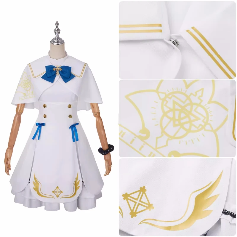 

Misono Mika Cosplay Game Blue Archive Women White Dress Coat Uniform Role Play Clothing Halloween Comic-con Party Suit Full Set