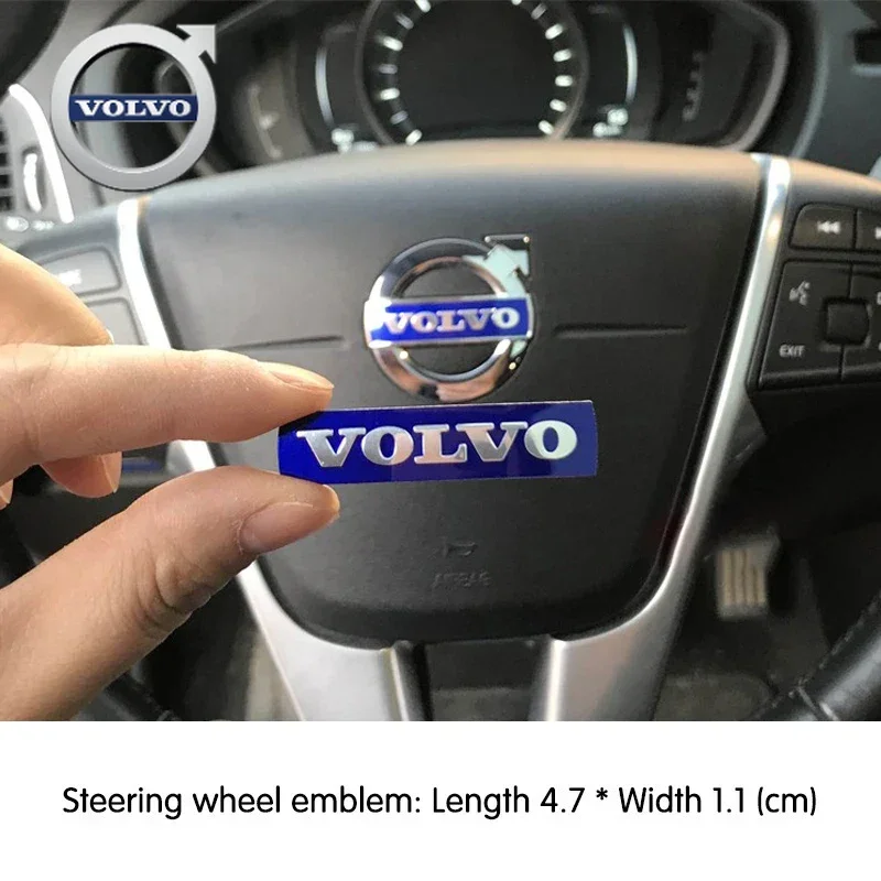 

For Volvo Car Front Grille Steering Wheel Logo Sticker Decoration Accessories For Volvo Rdesign Polestar AWD V50 S60 XC60 S40 XC