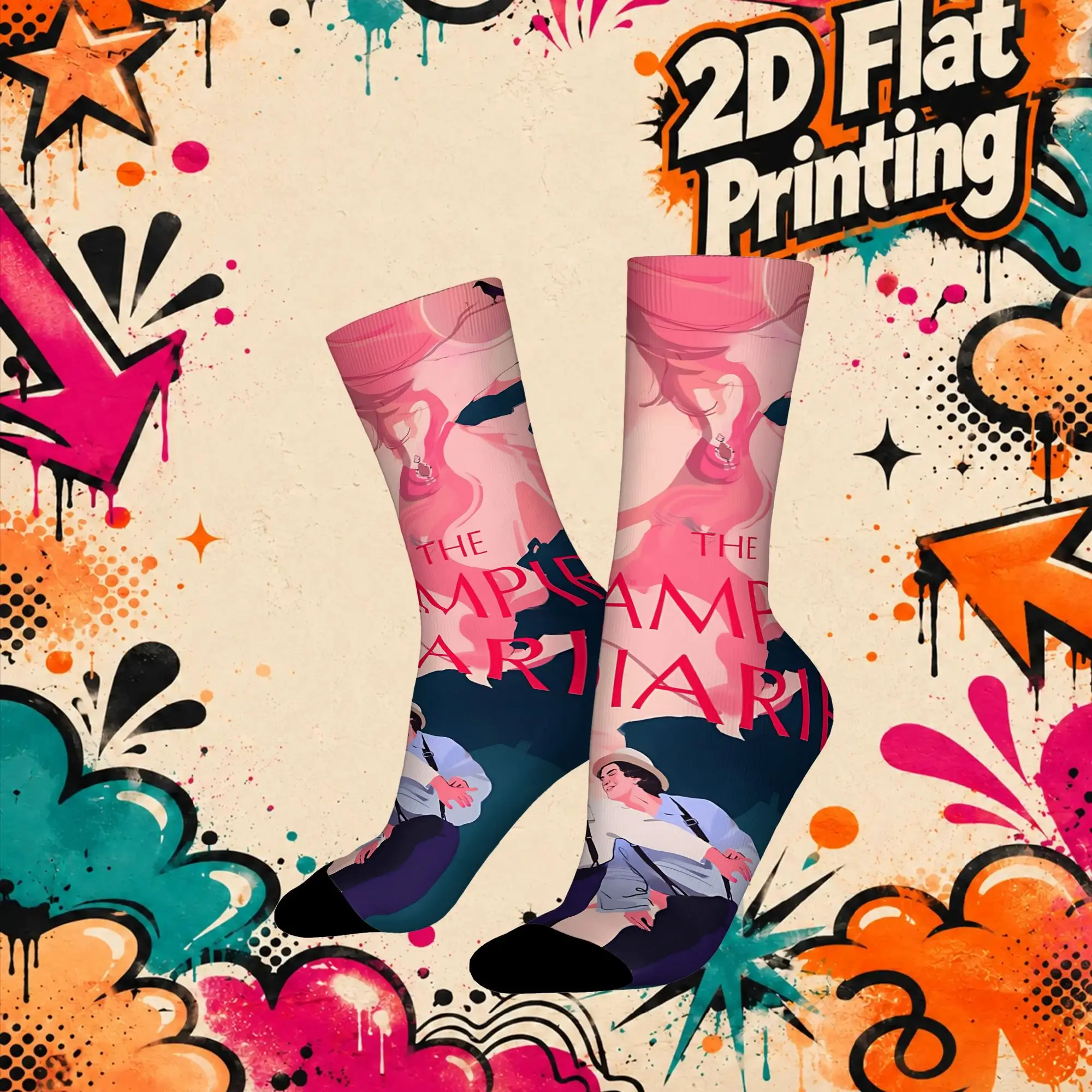 Fashion Vintage Vampire Diaries  Men's  Mid-calfSock Unisex  Funny Mid-Calf Socks