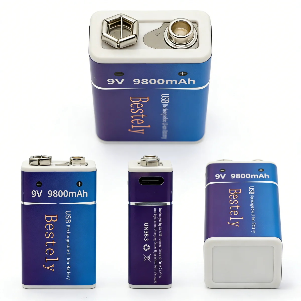 Bester wiederaufladbarer 9-V-Lithium-Akku, 9800 mAh, USB-Ladeakku für Mikrofon, Instrument, Multimeter, elektronische Geräte