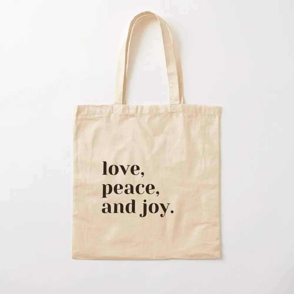 Love, Peace and Joy Tote Bag Women's shopper bag Woman shopper bag eco pack tote men's