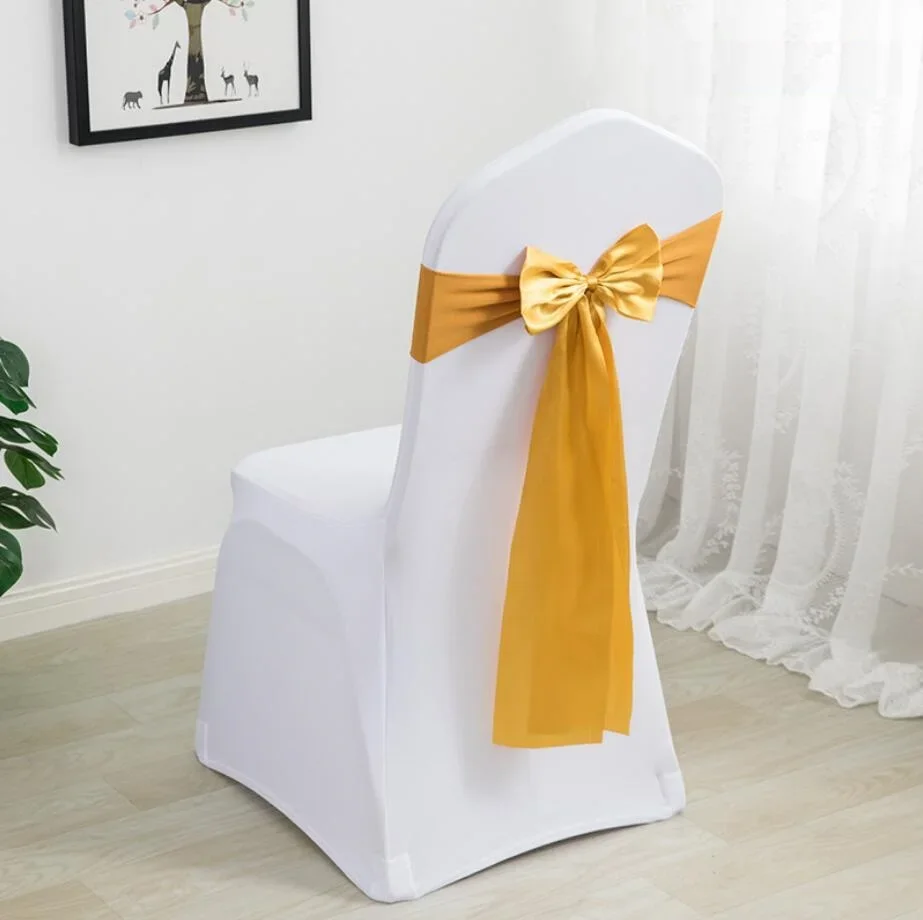 Spandex Chair Sashes Wedding Ready Made Bow Tie Stretch Hotel Birthday Party Show Decoration On Sale Universal