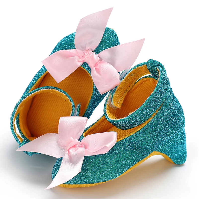 Spring Autumn Girl Baby Children's Shoes with Beautiful Bow Detail High Heels Design for Little Princess Footwear