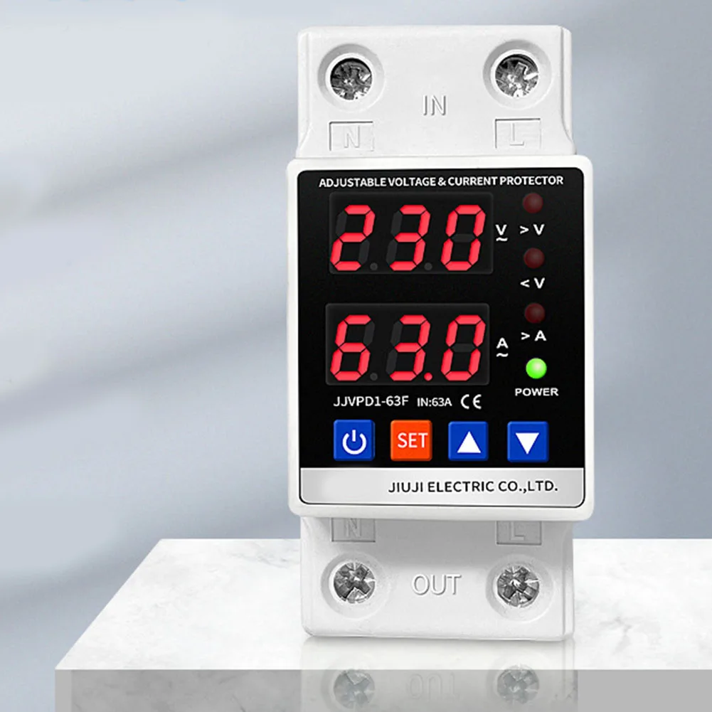 X Over And Under Voltage Protector Self-Restorable AC220V Adjustable Current Protector A13 Adjustable Practical