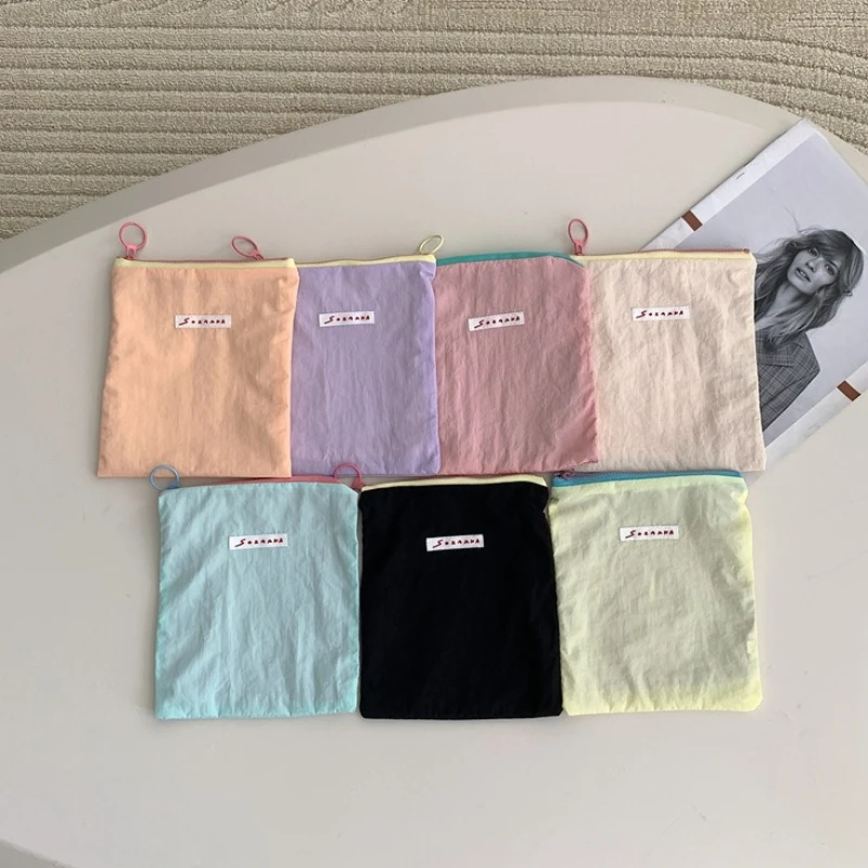 

Большая холщовая косметичка для женщин, милый органайзер для макияжа, корейская сумка, клатч на молнии, косметичка