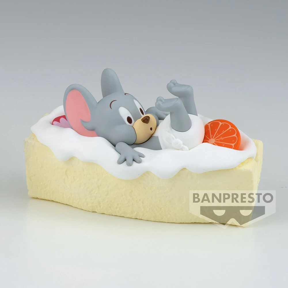 In Stock Banpresto Tom and Jerry Fruit Sandwich Jerry Nibbles Tuffy Kawaii Doll Q-Version Original Anime Figure Model Toys Gift