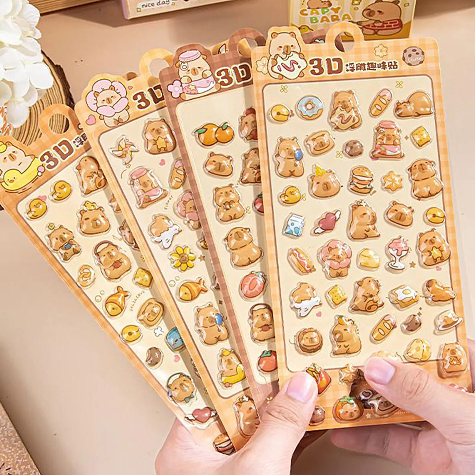 3D-Scrapbook-Aufkleber, Capybara-Partygeschenke, Dekoration, dekorative Aufkleber für Kinder, Mädchen, Teenager, Erwachsene, Partygeschenke, Handyhülle