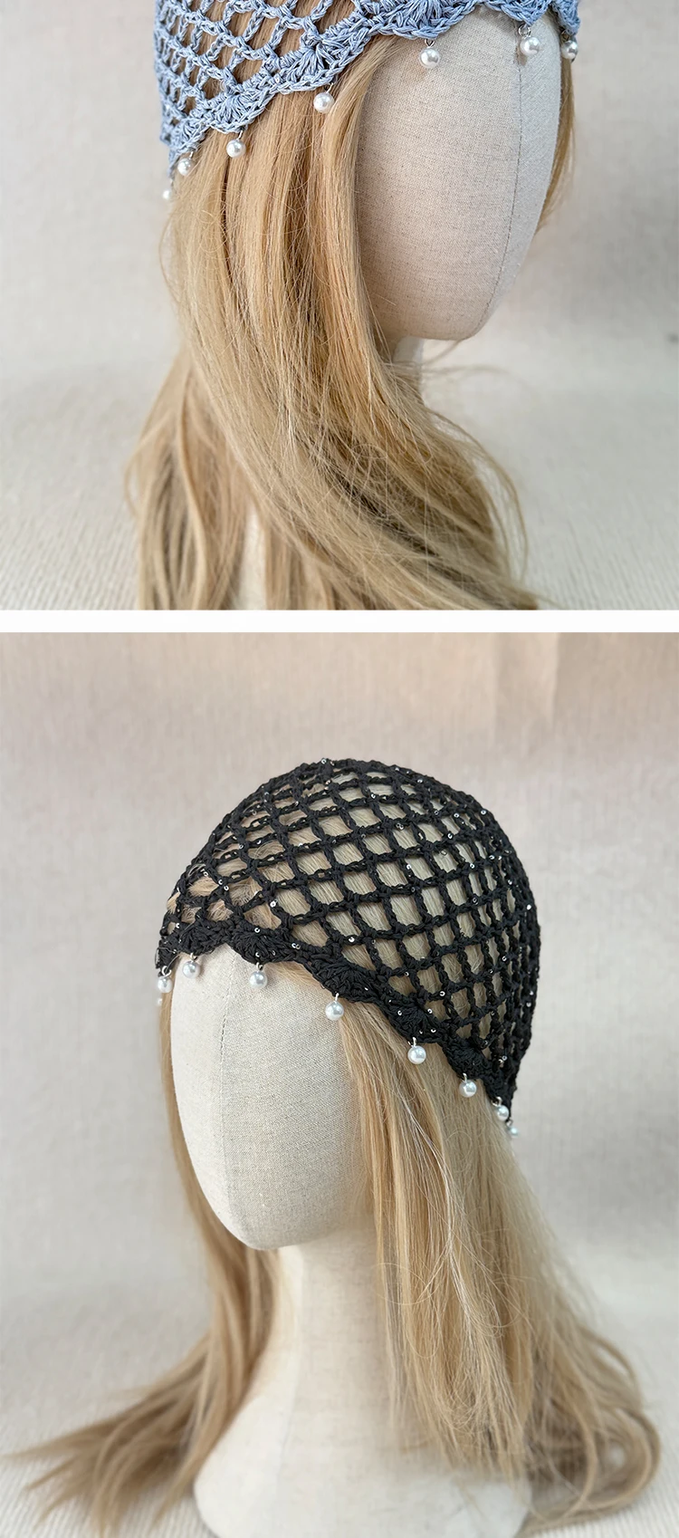 Autre vue de la calotte au crochet pour femme