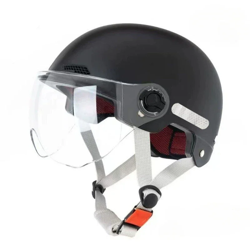 

Helmet 3C Certified Mens and Womens Adult Children Cartoon Electric Bicycle Motorcycle Half Helmet with Goggles Bike helment