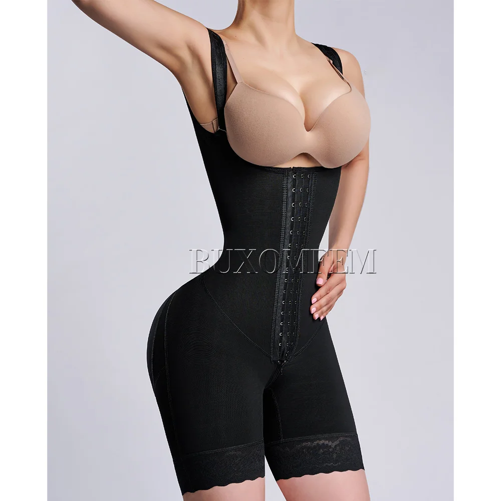 Women\'s Open Chest Girdles Fajas Colombianas High Waist Trainer Body Shapewear Slimming Post Surgery Elastic Abdomen Bodysuits