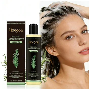 3pcs Rosemary Hair Growth Shampoo Thickening Hydrolyzed Keratin Dry Frizzy Damaged Repair Moisturizing Scalp Cleaning Shampoo 2