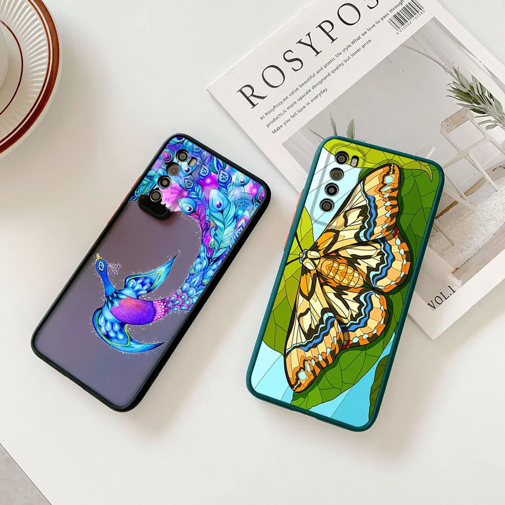 Cases For Redmi 9 9a 9c 10c 10a Note 7 8 10 9s 10s Xiaomi 9T 10T Pro Deer Hourglass Phoenix Frosted Translucent Funda Phone Case