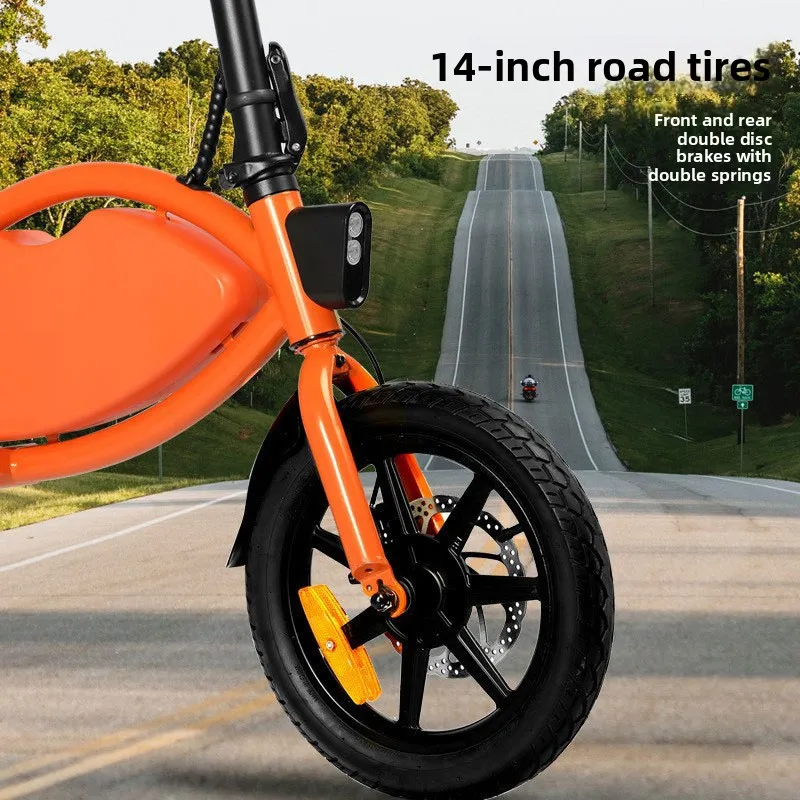 Electric Bicycle 350W 36V Lithium Battery E-Moped with Pedal Assist Long-Range (25-35 Km) Rear Hub Motor 25 km/h Max Speed