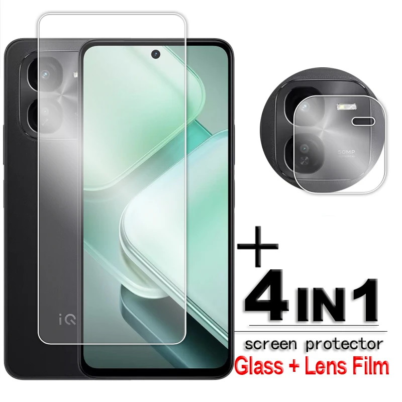 For iQOO Z9x Glass For Vivo iQOO Z9x Tempered Glass 6.72 inch Full Glue Transparent HD Screen Protector For iQOO Z9X Lens Film