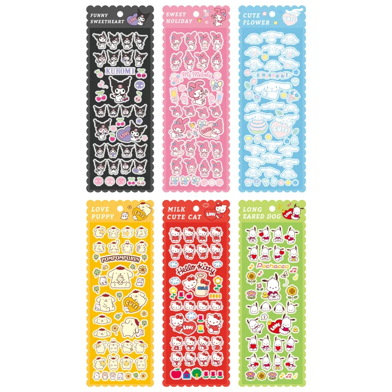 Kawaii Sanrio Stickers Hello Kitty Kuromi My Melodie Cinnamoroll Decals Anime Hand Acount Diy Sticker Kids Speelgoed Geschenken